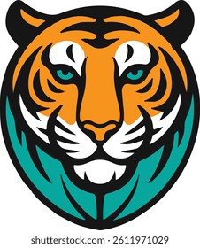 Angry Tiger Mascot, Isolated vector logo illustration