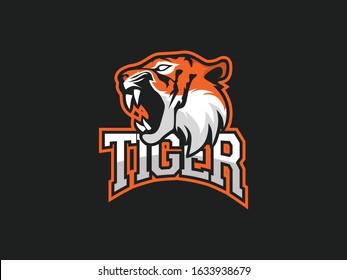 Angry Tiger Mascot Logo Design Esport Stock Vector (Royalty Free ...