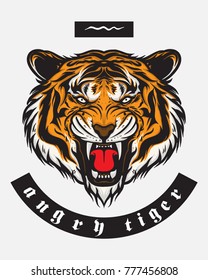 Angry tiger. Mascot. Vector illustration