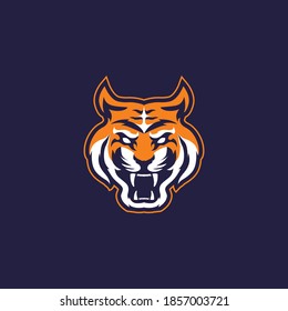 angry tiger sports mascot with aggressive expression vector icon