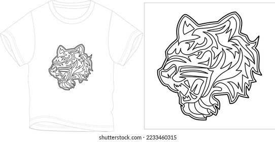 angry tiger
t shirt graphic design vector illustration digital file

