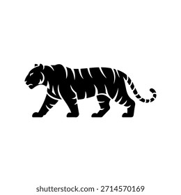 Diseño de silueta de Vector de tigre enojado