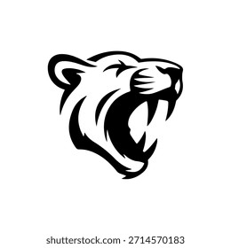 Diseño de silueta de Vector de tigre enojado