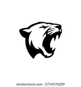 Wütender Tiger Vektor Silhouette Design