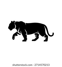 Diseño de silueta de Vector de tigre enojado