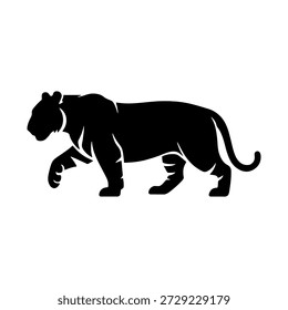 Diseño enojado de la silueta del Vector del tigre, diseño del Vector de la silueta del tigre