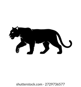 Diseño de silueta de Vector de tigre enojado

