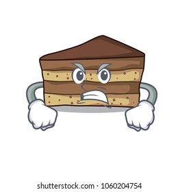 angry tiramisu mascot cartoon style