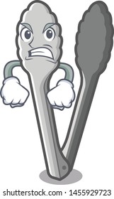 Angry tongs in the a cartoon kitchen