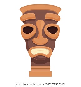 Angry totem icon cartoon vector. Maya alaska. Aboriginal bear face