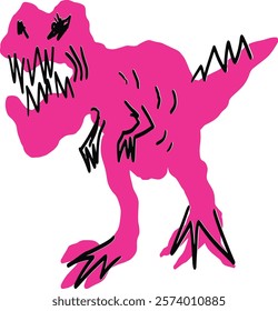 The angry t-rex doodle art