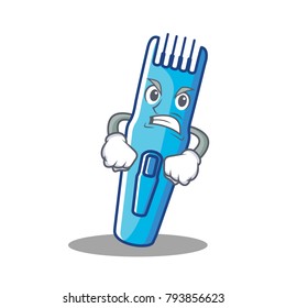 Angry trimmer mascot cartoon style