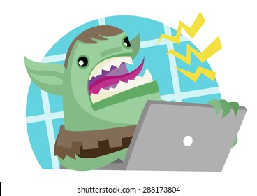 angry troll with a computer