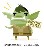 an angry troll with a sign