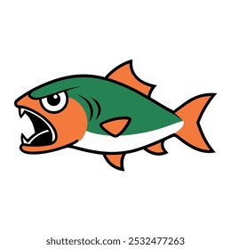 angry trout fish  vector illustration
