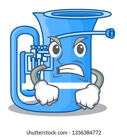 Angry tuba in the shape funny cartoon
