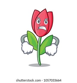 Angry Tulip Mascot Cartoon Style