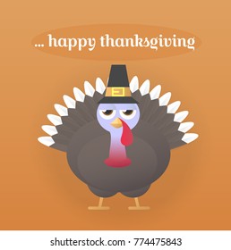 Angry Turkey Wishing Happy Thanksgiving Stock Vector (royalty Free 