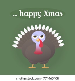 angry turkey wishing merry christmas