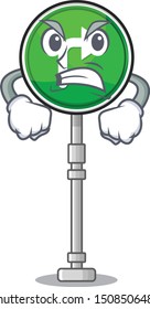 Angry turn right shape with the cartoon