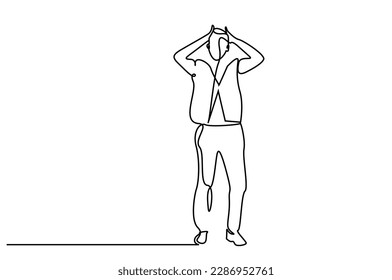 angry unhappy man shocked shouting problem line art