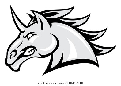 angry unicorn head  mascot, vector illustration svg