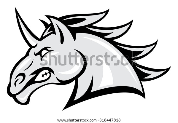Download Angry Unicorn Head Mascot Vector Illustration Stock Vector ...