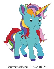 Wütendes Einhorn einzeln auf weißem Hintergrund
