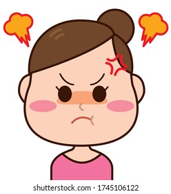 

Angry upper body woman expression