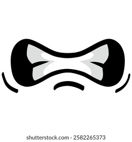 Angry Upset Mouth Facial Expression Cartoon Illustration Vector