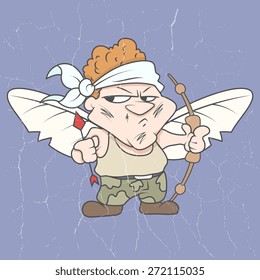 Angry Valentine Cupid - Retro Graphic