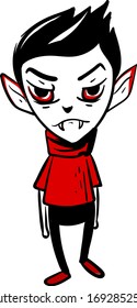 Vampiro enojado, ilustración, vector de fondo blanco
