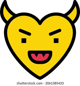 angry vector colour line  icon