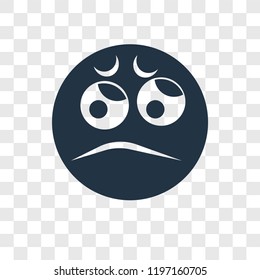 Angry vector icon isolated on transparent background, Angry transparency logo concept