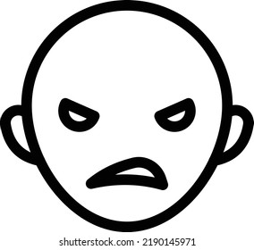 angry Vector illustration on a transparent background.Premium quality symbols.Thin line vector  icon for concept and graphic design.