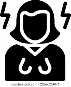 ilustración de Vector enfadado en un fondo transparente. Símbolos de calidad superior. Iconos vectoriales de glifos para diseño de conceptos y gráficos. 
