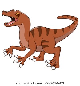 Angry velociraptor cartoon. Vector illustration