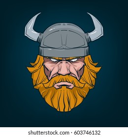 Angry Viking Face Head Sport Mascot Stock Vector (Royalty Free) 603746132