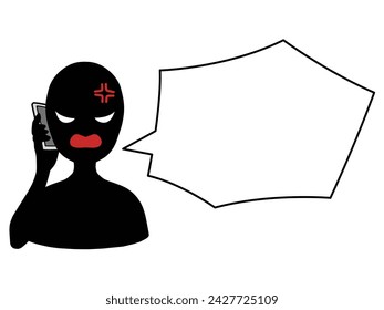 Angry villain and speech bubble material