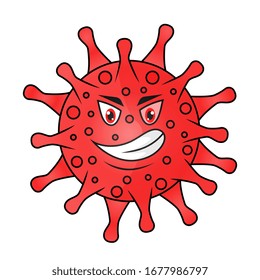 Angry virus mascot logo design