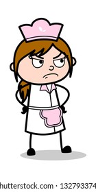 Angry Waitress in bad Mood : Vector Illustration