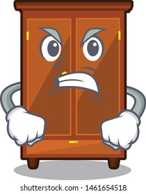 Angry wardrobe isolated in the a cartoon