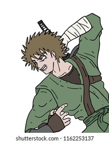 angry warrior illustration