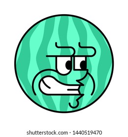 Angry Watermelon. Evil melon isolated. fruit Vector illustration
 
