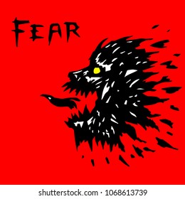 angry werewolf head silhouette. scary halloween character. vector illustration