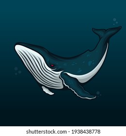 Angry whale esport mascot illustration