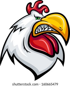 Angry white fat cock with teeth