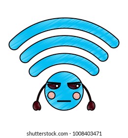 angry wifi kawaii icon image 
