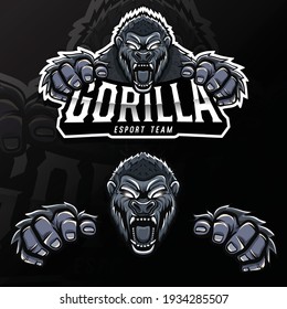 angry wild animal gorilla esport logo illustration