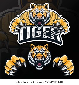 angry wild animal tiger esport logo illustration